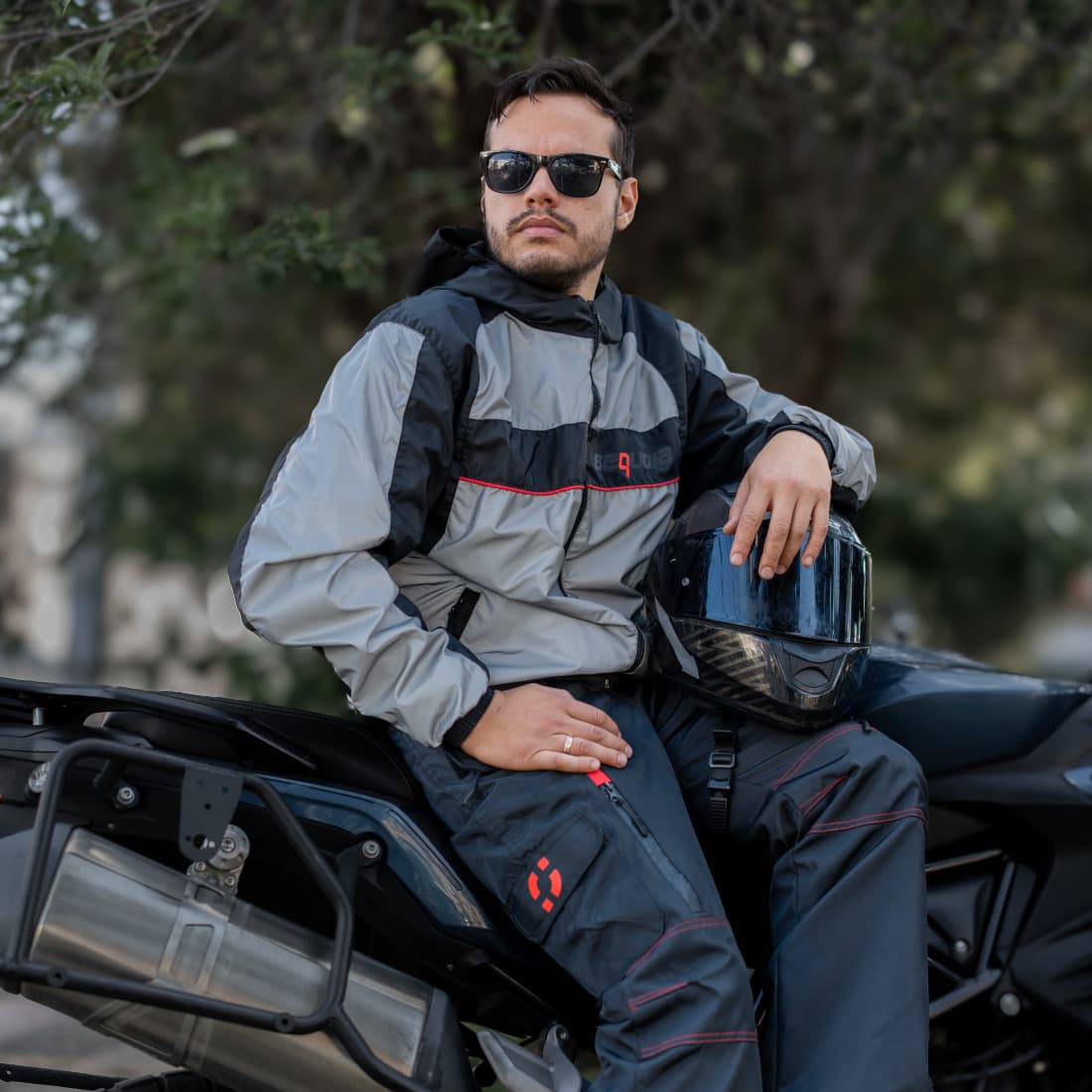 Chaqueta Reflectiva Doble Faz Gris Plata impermeable de Moto para Mujer y Caballeros - Chaquetas para Moto para moto